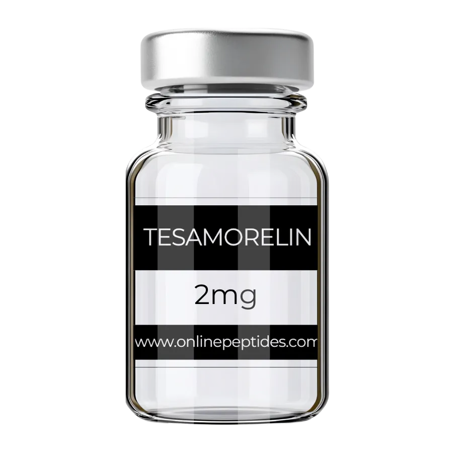 Tesamorelin research peptide vial